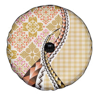 Aloha Vintage Palaka Floral Hawaiian Quilt Spare Tire Cover Melemele Motif LT9 - Polynesian Pride
