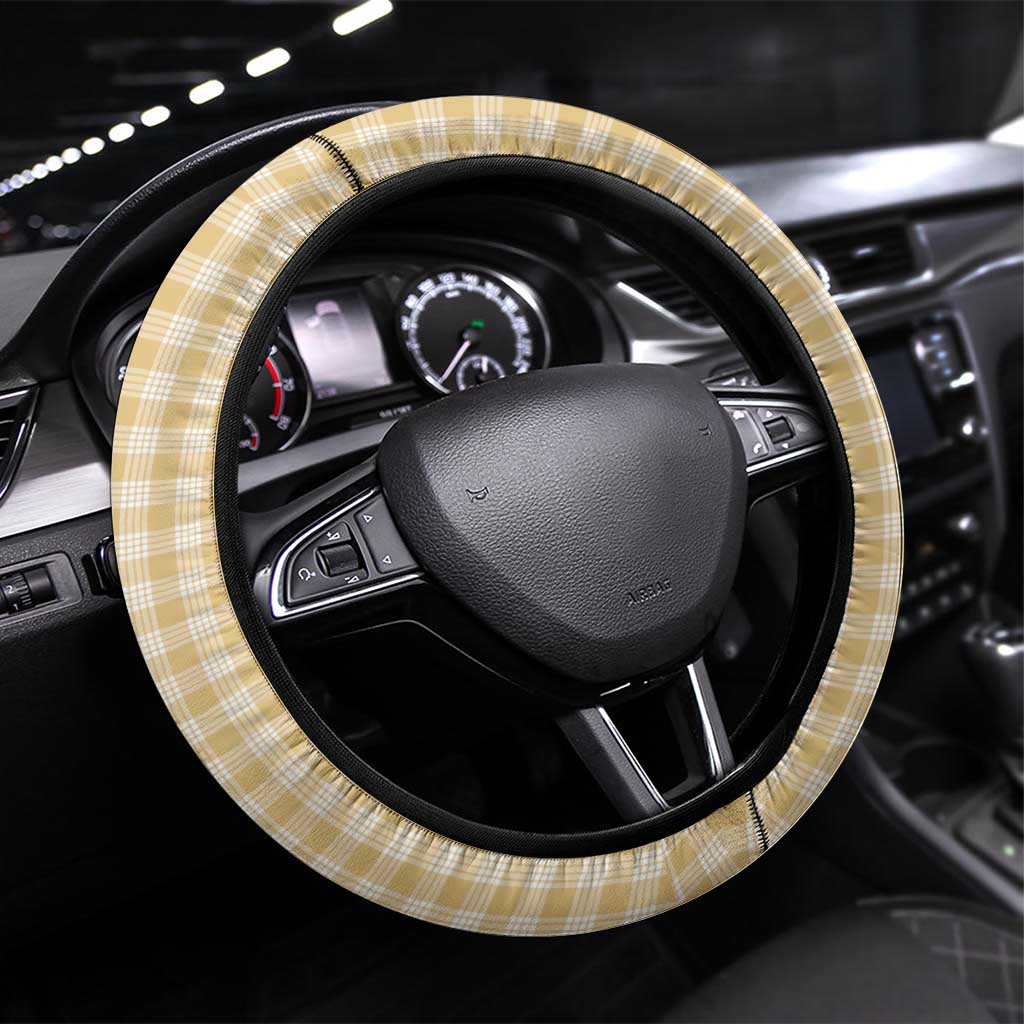 Aloha Vintage Palaka Floral Hawaiian Quilt Steering Wheel Cover Melemele Motif LT9 Universal Fit Yellow - Polynesian Pride