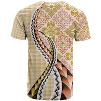 Aloha Vintage Palaka Floral Hawaiian Quilt T Shirt Melemele Motif LT9 - Polynesian Pride