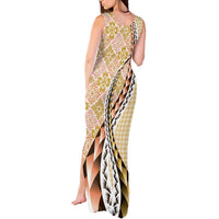 Aloha Vintage Palaka Floral Hawaiian Quilt Tank Maxi Dress Melemele Motif LT9 - Polynesian Pride