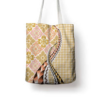 Aloha Vintage Palaka Floral Hawaiian Quilt Tote Bag Melemele Motif LT9 - Polynesian Pride
