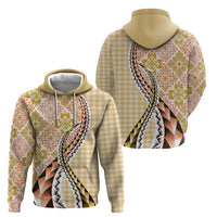 Aloha Vintage Palaka Floral Hawaiian Quilt Zip Hoodie Melemele Motif LT9 - Polynesian Pride