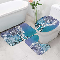 Aloha Vintage Plumeria Hawaiian Tapa Pattern Bathroom Set Blue Hawaiian Tapa Pattern LT9 - Polynesian Pride
