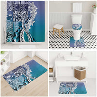 Aloha Vintage Plumeria Hawaiian Tapa Pattern Bathroom Set Blue Hawaiian Tapa Pattern LT9 - Polynesian Pride