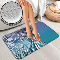 Aloha Vintage Plumeria Hawaiian Tapa Pattern Bathroom Set Blue Hawaiian Tapa Pattern LT9 - Polynesian Pride