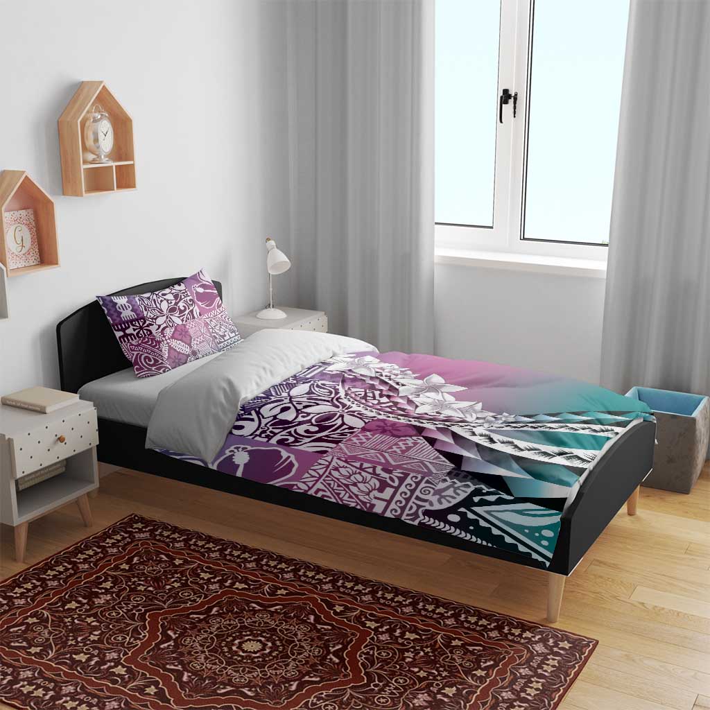 Aloha Vintage Plumeria Hawaiian Tapa Pattern Bedding Set Gradient Hawaiian Tapa Pattern - Polynesian Pride
