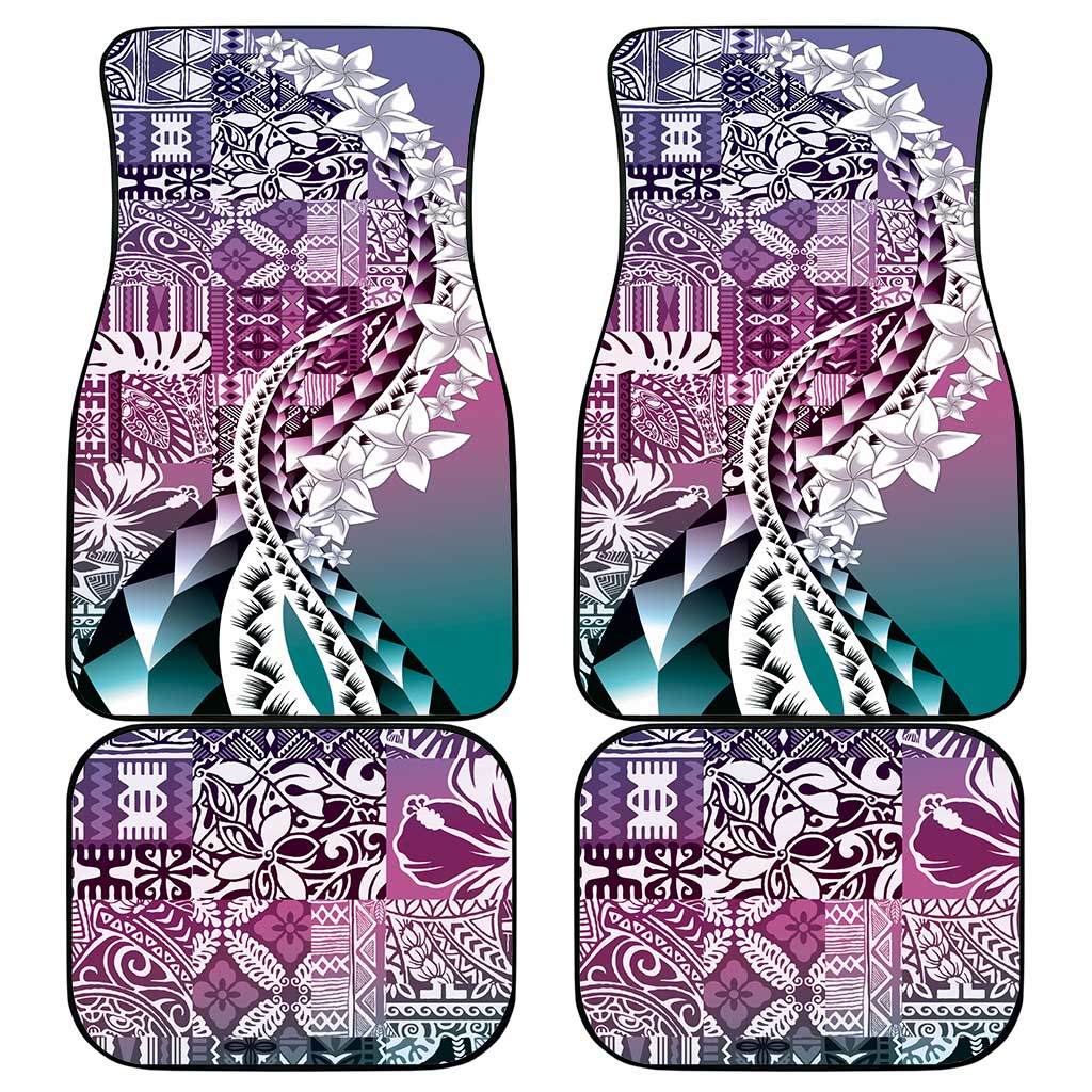 Aloha Vintage Plumeria Hawaiian Tapa Pattern Car Mats Gradient Hawaiian Tapa Pattern - Polynesian Pride