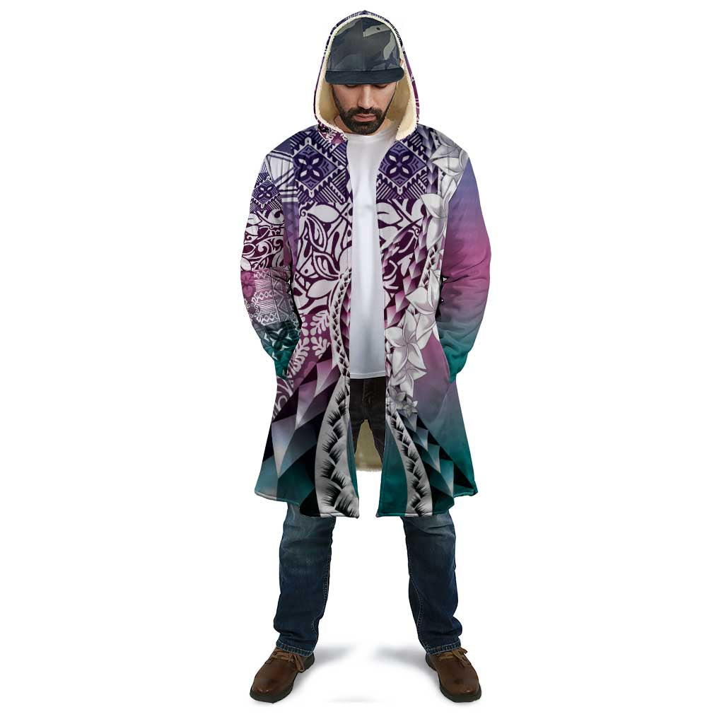 Aloha Vintage Plumeria Hawaiian Tapa Pattern Cloak Gradient Hawaiian Tapa Pattern - Polynesian Pride