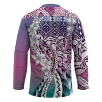 Aloha Vintage Plumeria Hawaiian Tapa Pattern Hockey Jersey Gradient Hawaiian Tapa Pattern - Polynesian Pride