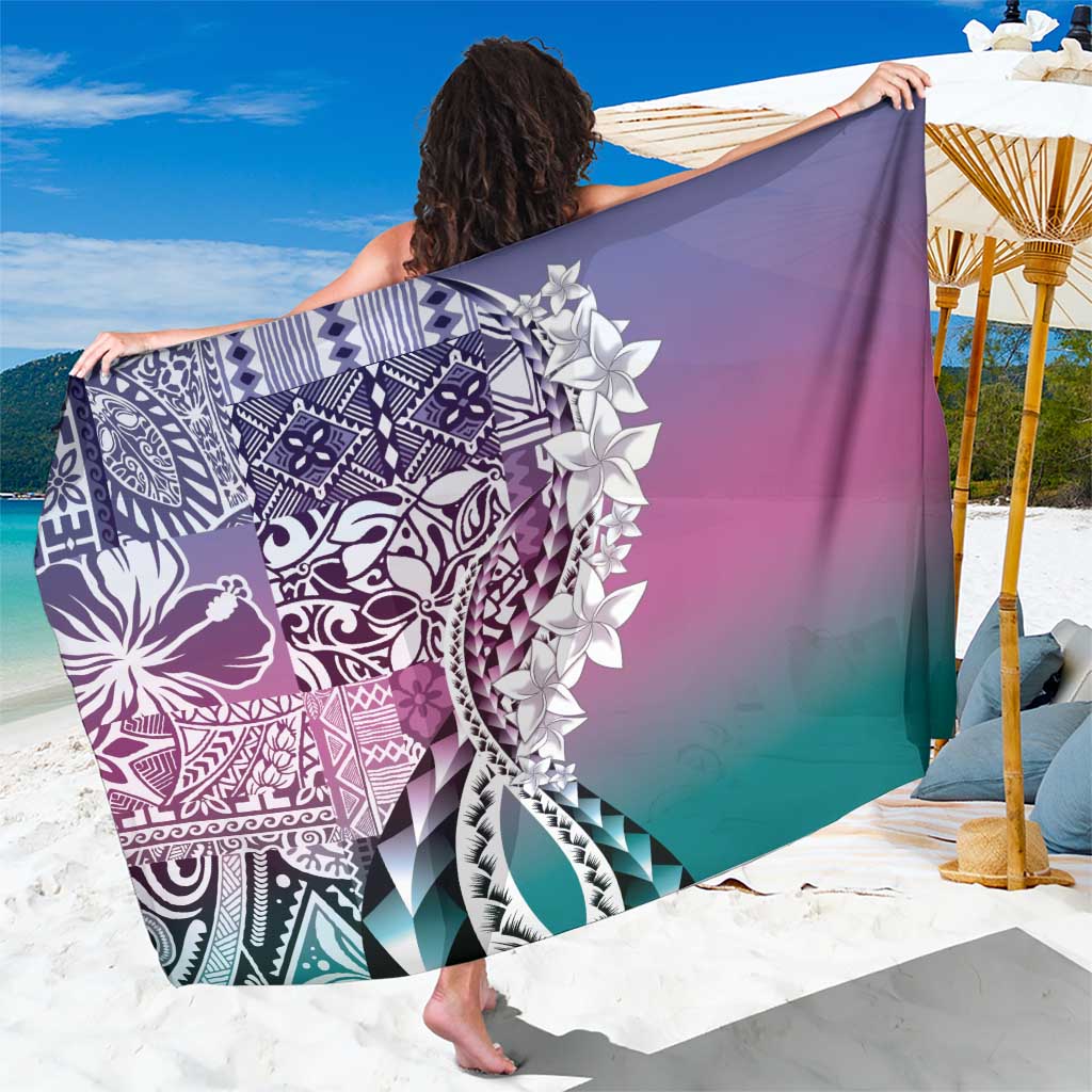 Aloha Vintage Plumeria Hawaiian Tapa Pattern Sarong Gradient Hawaiian Tapa Pattern LT9 One Size 44 x 66 inches Gradient - Polynesian Pride