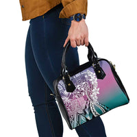 Aloha Vintage Plumeria Hawaiian Tapa Pattern Shoulder Handbag Gradient Hawaiian Tapa Pattern LT9 - Polynesian Pride