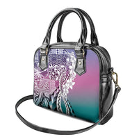 Aloha Vintage Plumeria Hawaiian Tapa Pattern Shoulder Handbag Gradient Hawaiian Tapa Pattern LT9 - Polynesian Pride