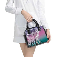 Aloha Vintage Plumeria Hawaiian Tapa Pattern Shoulder Handbag Gradient Hawaiian Tapa Pattern LT9 - Polynesian Pride