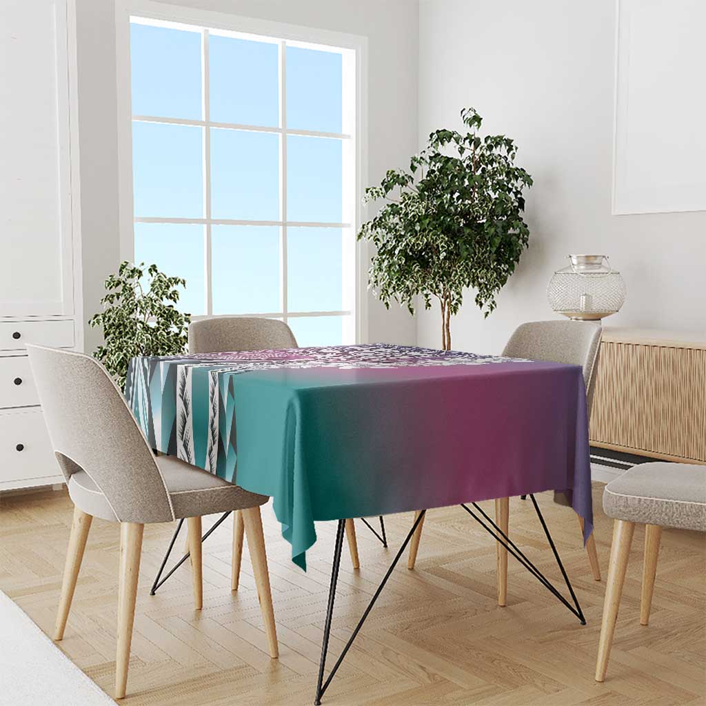 Aloha Vintage Plumeria Hawaiian Tapa Pattern Tablecloth Gradient Hawaiian Tapa Pattern - Polynesian Pride