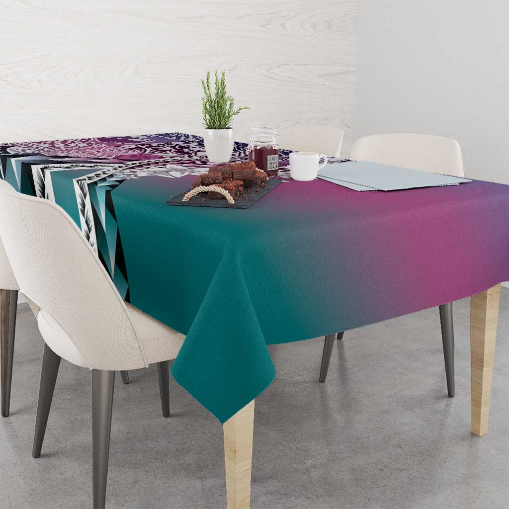 Aloha Vintage Plumeria Hawaiian Tapa Pattern Tablecloth Gradient Hawaiian Tapa Pattern - Polynesian Pride