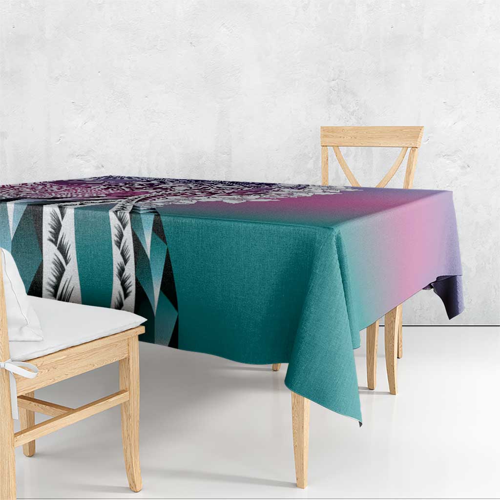 Aloha Vintage Plumeria Hawaiian Tapa Pattern Tablecloth Gradient Hawaiian Tapa Pattern - Polynesian Pride