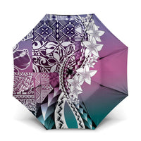Aloha Vintage Plumeria Hawaiian Tapa Pattern Umbrella Gradient Hawaiian Tapa Pattern - Polynesian Pride