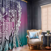 Aloha Vintage Plumeria Hawaiian Tapa Pattern Window Curtain Gradient Hawaiian Tapa Pattern LT9 - Polynesian Pride