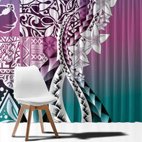 Aloha Vintage Plumeria Hawaiian Tapa Pattern Window Curtain Gradient Hawaiian Tapa Pattern LT9 - Polynesian Pride