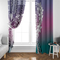 Aloha Vintage Plumeria Hawaiian Tapa Pattern Window Curtain Gradient Hawaiian Tapa Pattern LT9 - Polynesian Pride