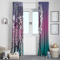 Aloha Vintage Plumeria Hawaiian Tapa Pattern Window Curtain Gradient Hawaiian Tapa Pattern LT9 - Polynesian Pride