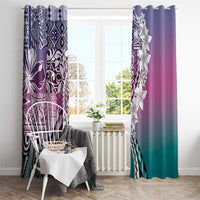Aloha Vintage Plumeria Hawaiian Tapa Pattern Window Curtain Gradient Hawaiian Tapa Pattern LT9 - Polynesian Pride