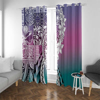 Aloha Vintage Plumeria Hawaiian Tapa Pattern Window Curtain Gradient Hawaiian Tapa Pattern LT9 With Grommets Gradient - Polynesian Pride