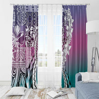 Aloha Vintage Plumeria Hawaiian Tapa Pattern Window Curtain Gradient Hawaiian Tapa Pattern LT9 - Polynesian Pride