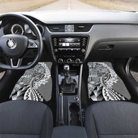 Aloha Vintage Plumeria Hawaiian Tapa Pattern Car Mats Gray Hawaiian Tapa Pattern - Polynesian Pride