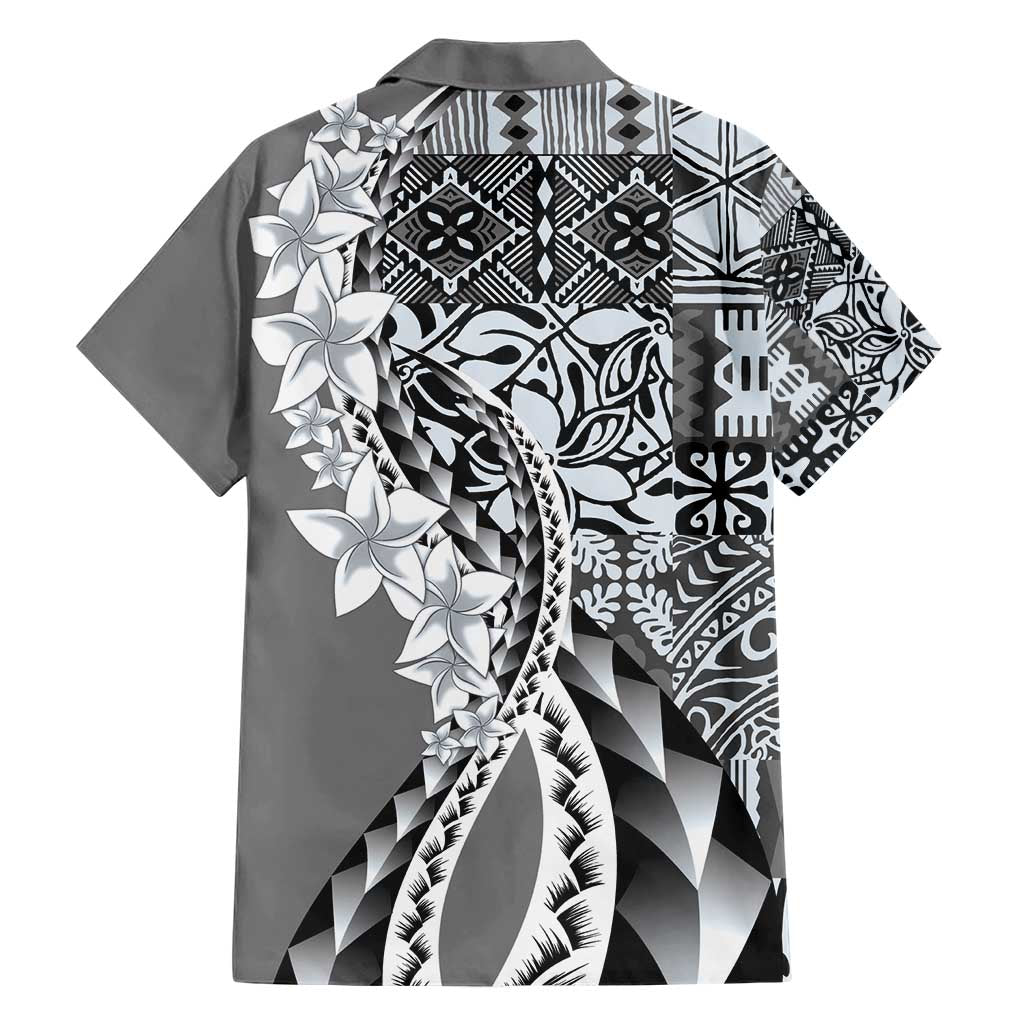 Aloha Vintage Plumeria Hawaiian Tapa Pattern Hawaiian Shirt Gray Hawaiian Tapa Pattern - Polynesian Pride