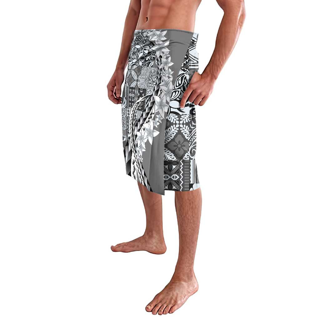 Aloha Vintage Plumeria Hawaiian Tapa Pattern Lavalava Gray Hawaiian Tapa Pattern - Polynesian Pride