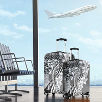 Aloha Vintage Plumeria Hawaiian Tapa Pattern Luggage Cover Gray Hawaiian Tapa Pattern - Polynesian Pride