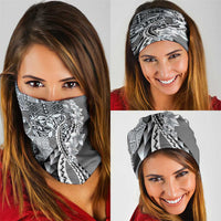 Aloha Vintage Plumeria Hawaiian Tapa Pattern Neck Gaiter Gray Hawaiian Tapa Pattern - undefined