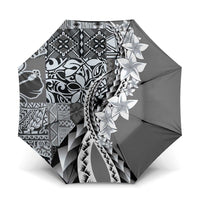 Aloha Vintage Plumeria Hawaiian Tapa Pattern Umbrella Gray Hawaiian Tapa Pattern - Polynesian Pride