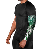 Aloha Vintage Plumeria Hawaiian Tapa Pattern Arm Sleeves Green Hawaiian Tapa Pattern - Polynesian Pride