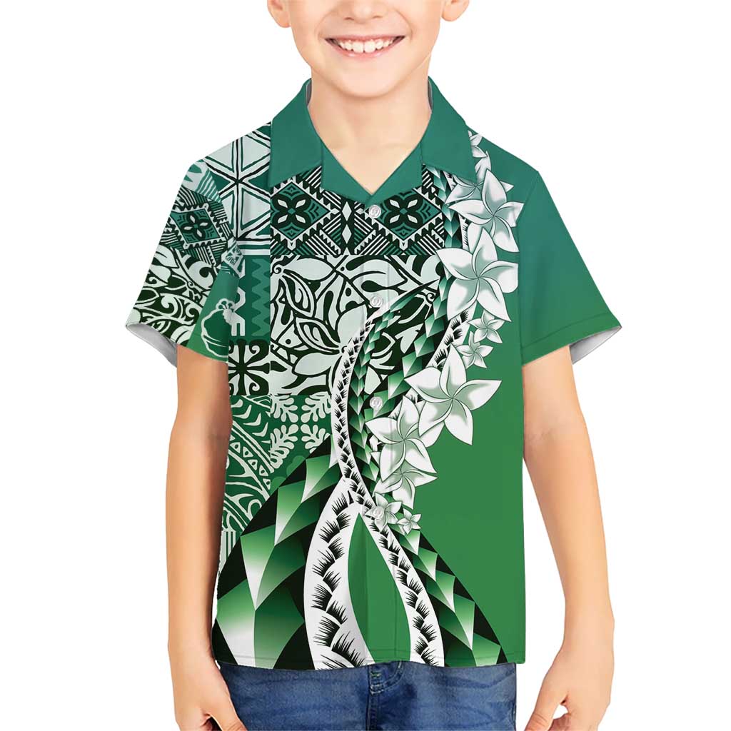 Aloha Vintage Plumeria Hawaiian Tapa Pattern Hawaiian Shirt Green Hawaiian Tapa Pattern - Polynesian Pride