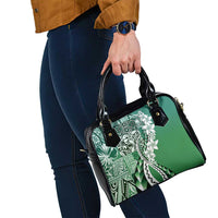 Aloha Vintage Plumeria Hawaiian Tapa Pattern Shoulder Handbag Green Hawaiian Tapa Pattern - Polynesian Pride