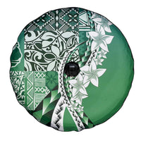 Aloha Vintage Plumeria Hawaiian Tapa Pattern Spare Tire Cover Green Hawaiian Tapa Pattern - Polynesian Pride