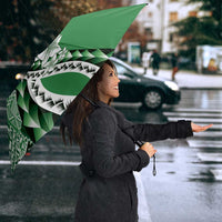 Aloha Vintage Plumeria Hawaiian Tapa Pattern Umbrella Green Hawaiian Tapa Pattern - Polynesian Pride