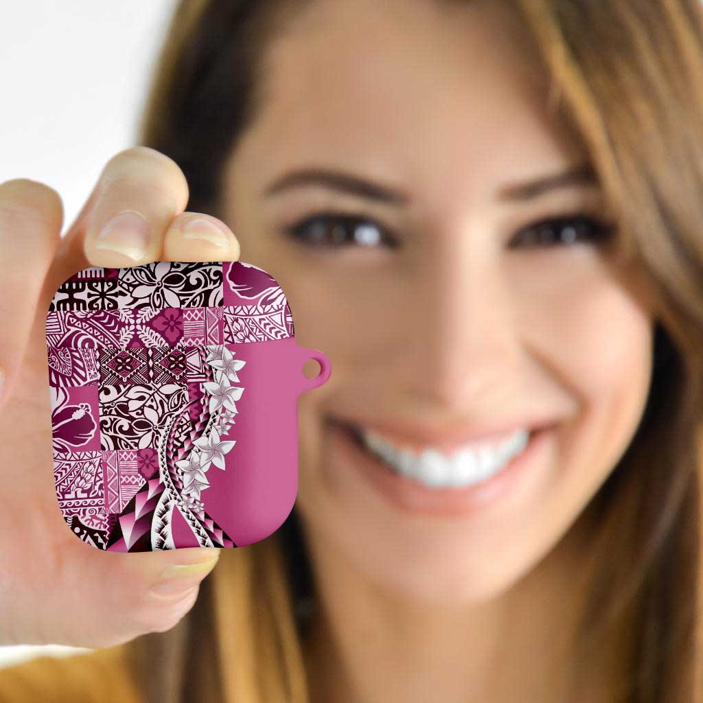 Aloha Vintage Plumeria Hawaiian Tapa Pattern AirPods Case Pink Hawaiian Tapa Pattern - Polynesian Pride