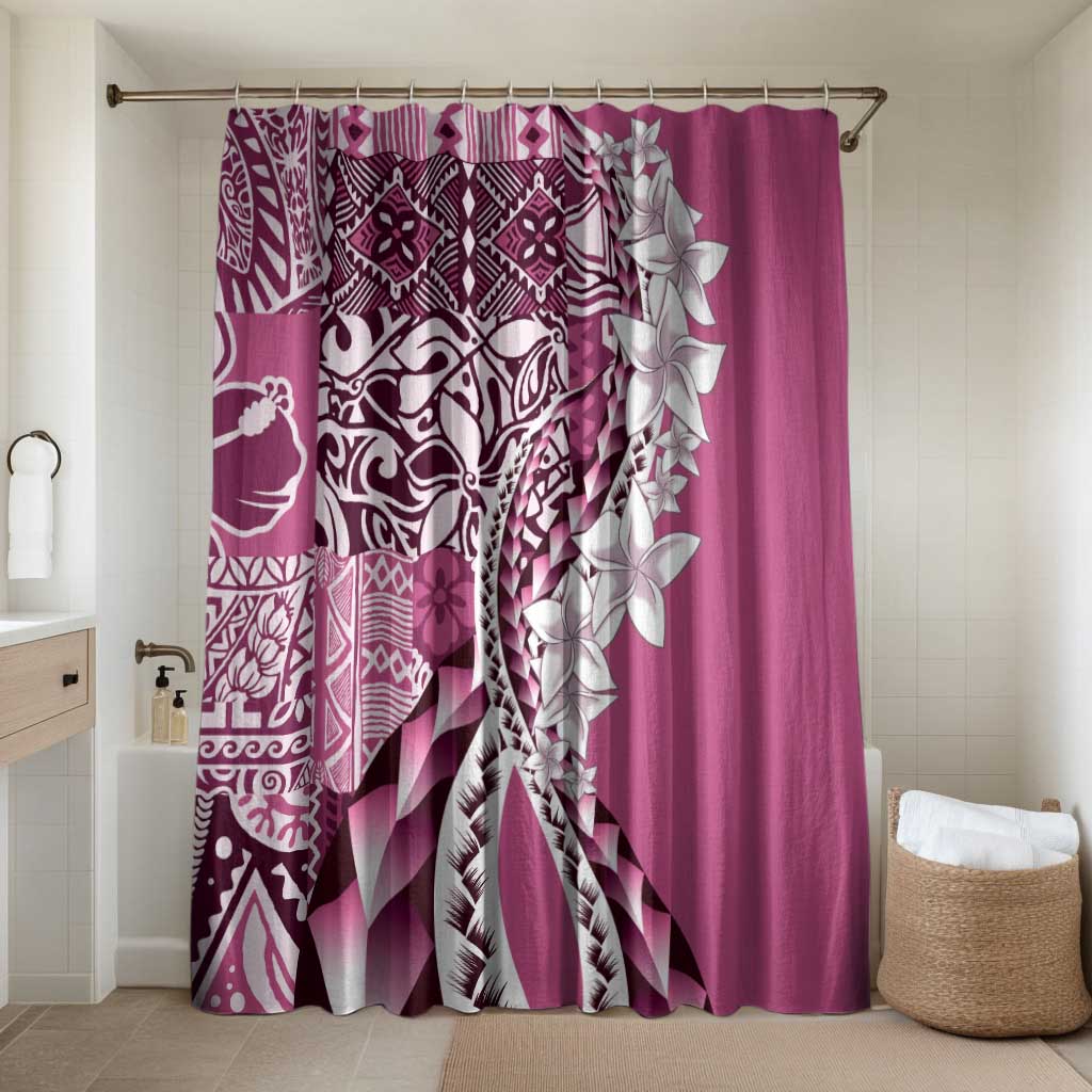 Aloha Vintage Plumeria Hawaiian Tapa Pattern Bathroom Set Pink Hawaiian Tapa Pattern - Polynesian Pride