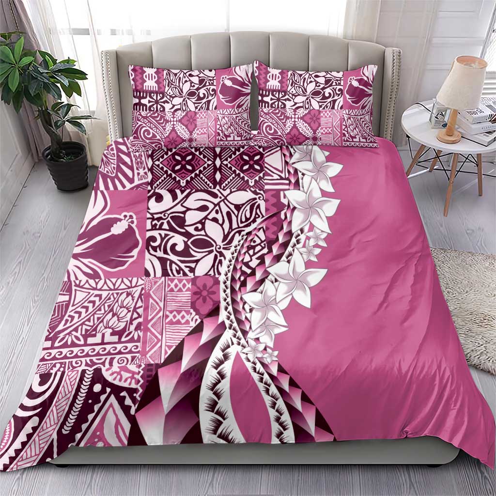 Aloha Vintage Plumeria Hawaiian Tapa Pattern Bedding Set Pink Hawaiian Tapa Pattern LT9 - Polynesian Pride