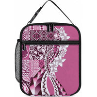 Aloha Vintage Plumeria Hawaiian Tapa Pattern Lunch Bag Pink Hawaiian Tapa Pattern LT9 10.2 × 8.3 × 4.3 inch Pink - Polynesian Pride
