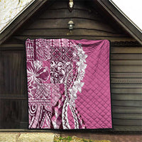 Aloha Vintage Plumeria Hawaiian Tapa Pattern Quilt Pink Hawaiian Tapa Pattern - Polynesian Pride