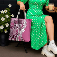 Aloha Vintage Plumeria Hawaiian Tapa Pattern Tote Bag Pink Hawaiian Tapa Pattern - Polynesian Pride