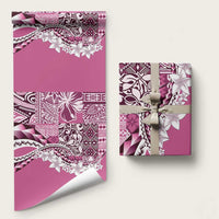 Aloha Vintage Plumeria Hawaiian Tapa Pattern Wrapping Paper Pink Hawaiian Tapa Pattern LT9 58" × 23" Pink - Polynesian Pride