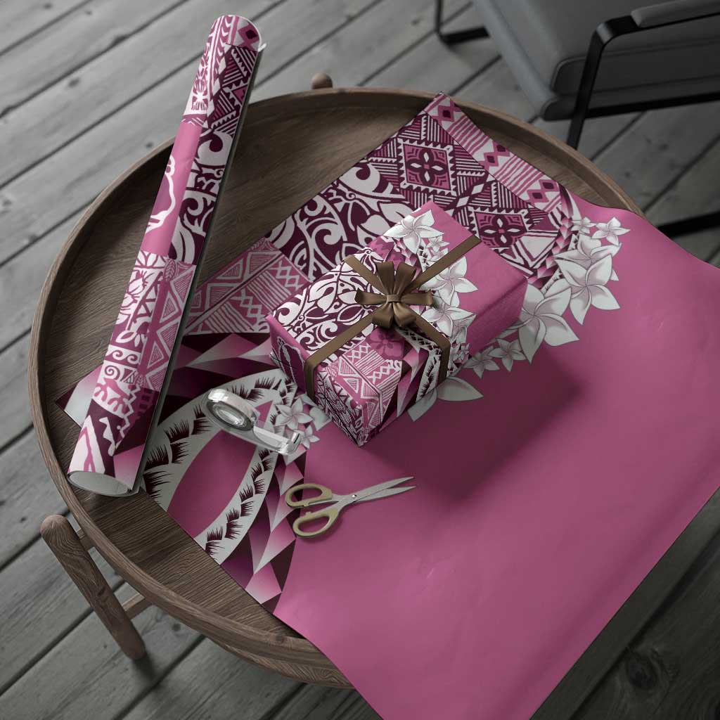 Aloha Vintage Plumeria Hawaiian Tapa Pattern Wrapping Paper Pink Hawaiian Tapa Pattern LT9 - Polynesian Pride