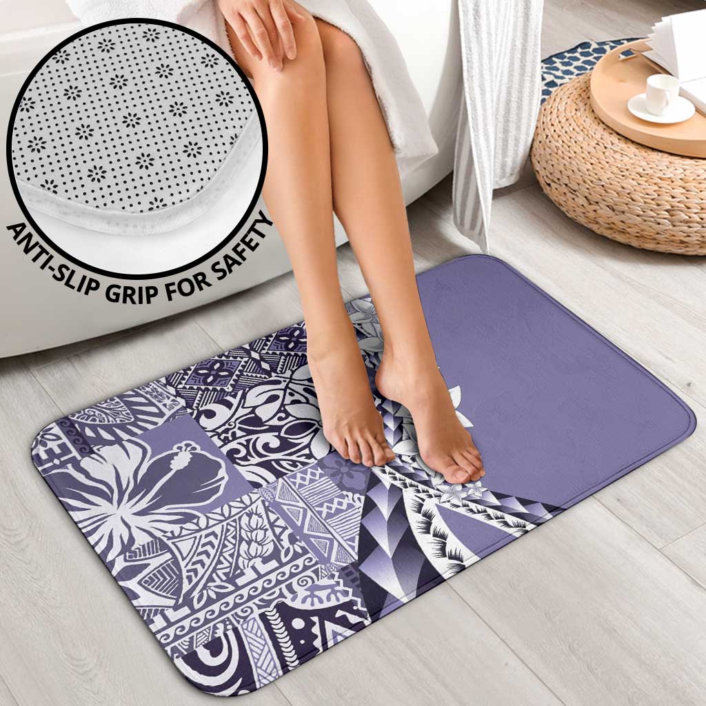 Aloha Vintage Plumeria Hawaiian Tapa Pattern Bathroom Set Purple Hawaiian Tapa Pattern - Polynesian Pride