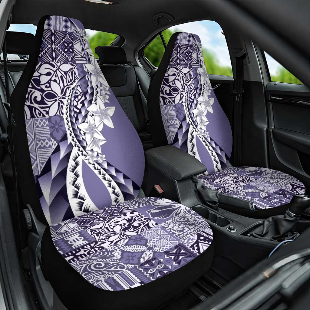 Aloha Vintage Plumeria Hawaiian Tapa Pattern Car Seat Cover Purple Hawaiian Tapa Pattern - Polynesian Pride