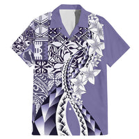 Aloha Vintage Plumeria Hawaiian Tapa Pattern Family Matching Mermaid Dress and Hawaiian Shirt Purple Hawaiian Tapa Pattern LT9 Dad's Shirt - Short Sleeve Purple - Polynesian Pride